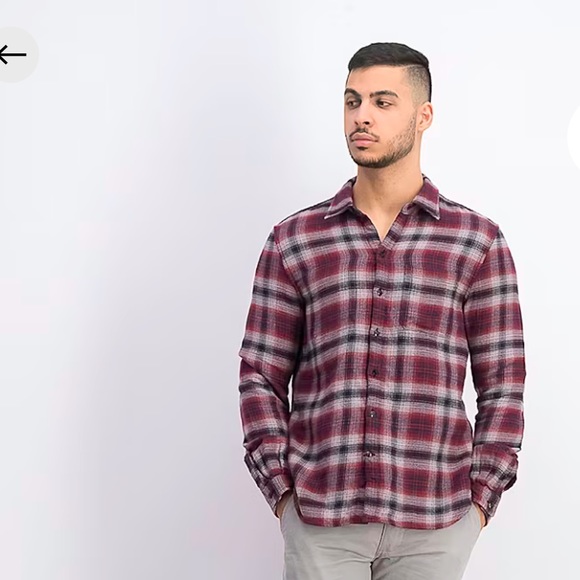 John Varvatos | Neil Flannel Plaid Long Sleeve Button Down Shirt - Reversible - Picture 8 of 13